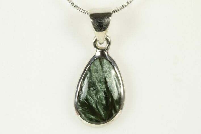 Polished Seraphinite Pendant (Necklace) - Sterling Silver #240329